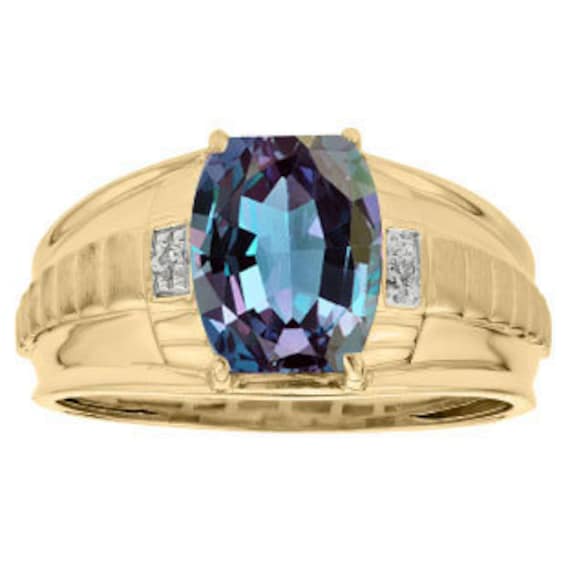 Mens Solitaire Alexandrite Ring In White Gold Mens Alexandrite Jewelry Men Ring Mens Gemstone Rings Alexandrite Men/'s Ring Rings For Men