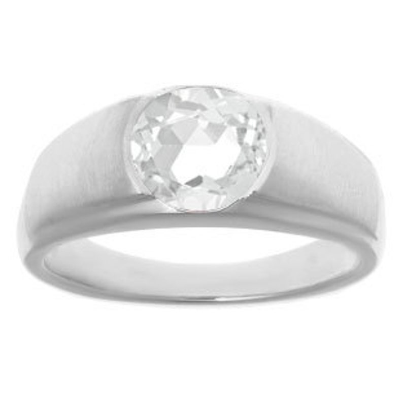 Argent Sterling 925 18k or blanc bande Mariage Zircone cubique Homme Fiançailles Ou Pinky Ring