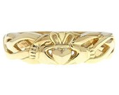 Irish Claddagh Wedding Band Set In Yellow Rose Black White Gold Sterling Silver For Men Mens Irish Claddagh Gold Rings Man Claddagh Jewelry
