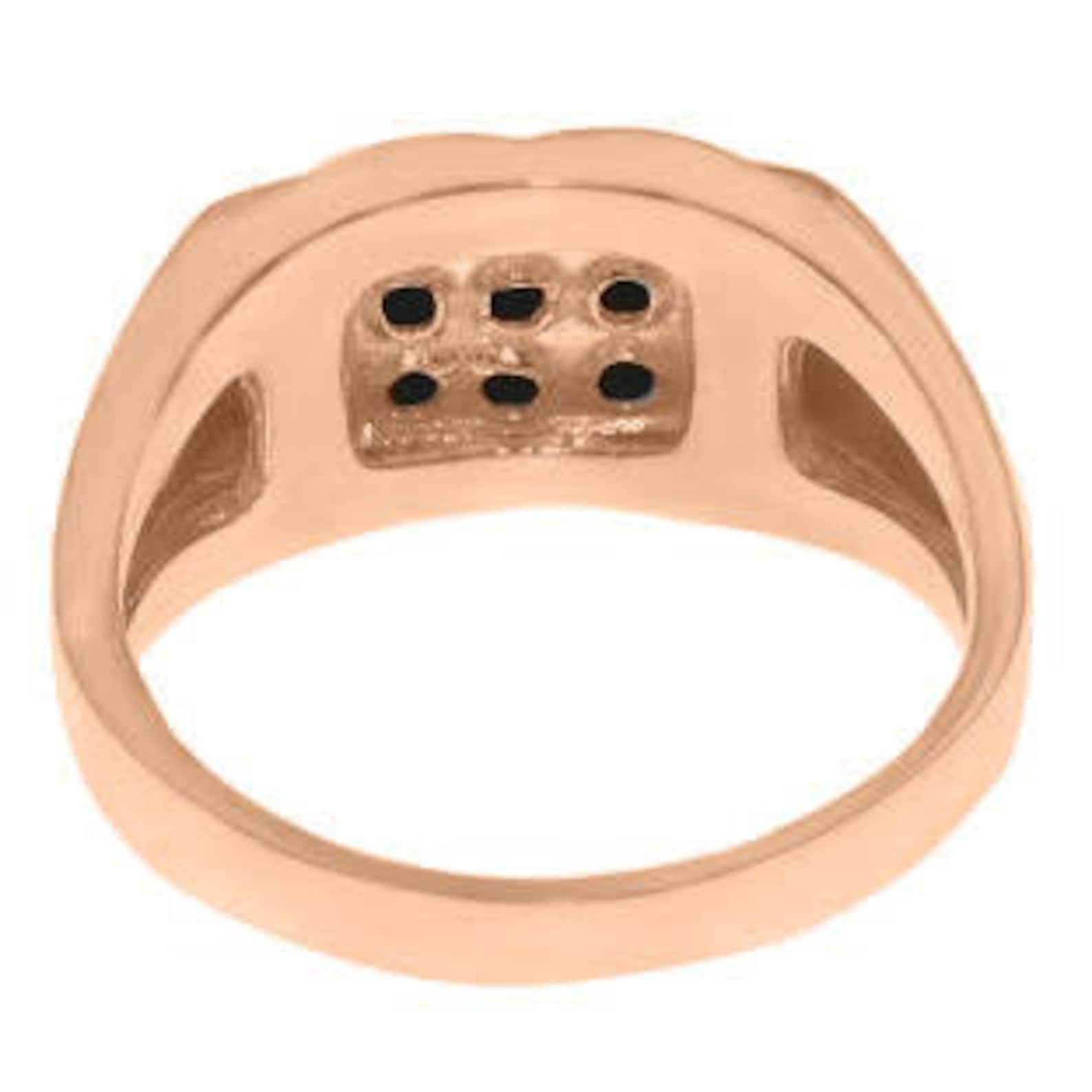 Men's Black Diamond Ring in White Rose Yellow Black Gold Etsy