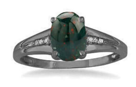 Adjustable Bloodstone ring. 925 sterling silver... - Folksy