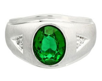 Diamond Emerald Gemstone Mens Ring Gold or Silver, Mens Gemstone Rings, Rings For Men Mens Gemstone Jewelry Mens Gold Emerald Stone Man Ring