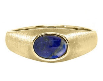 East-West Oval Cut Blue Lapis Lazuli Pinky Ring For Men Silver or Gold, Mens Gemstone Rings, Rings For Mens Gemstone Jewelry Mens Gold Ring