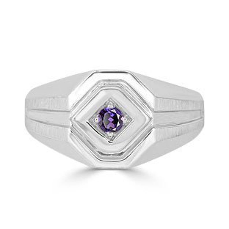 Mens Solitaire Alexandrite Ring In White Gold Mens Alexandrite Jewelry Men Ring Mens Gemstone Rings Alexandrite Men/'s Ring Rings For Men