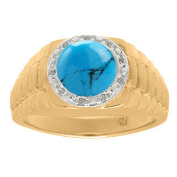 Men's Yin Yang Turquoise Ring in Gold with Diamonds - 17.5mm – Maui Divers  Jewelry