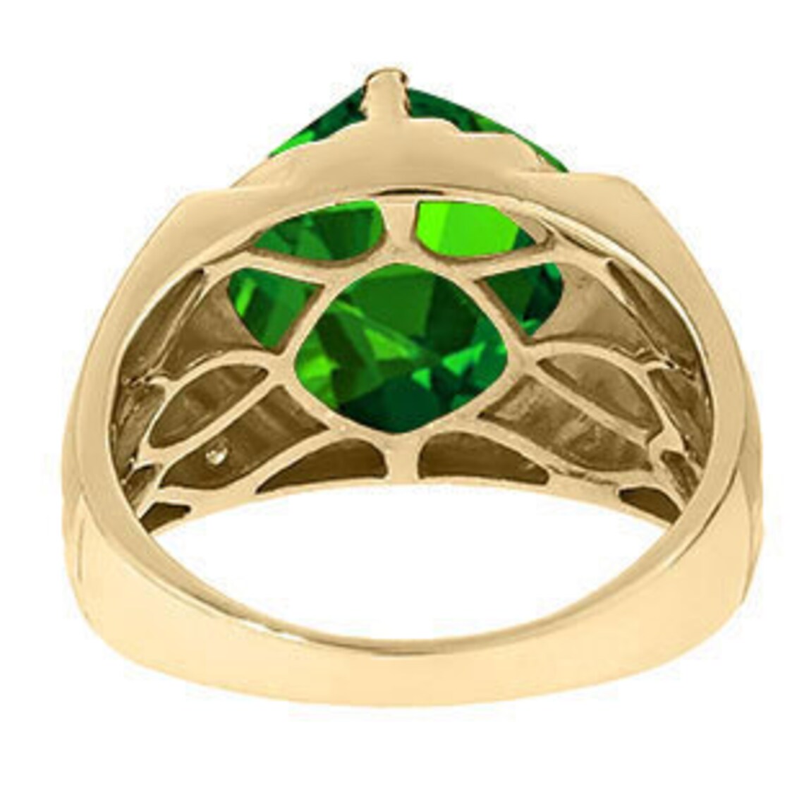 Large Diamond Mens Emerald Ring in White Rose Yellow Black Etsy