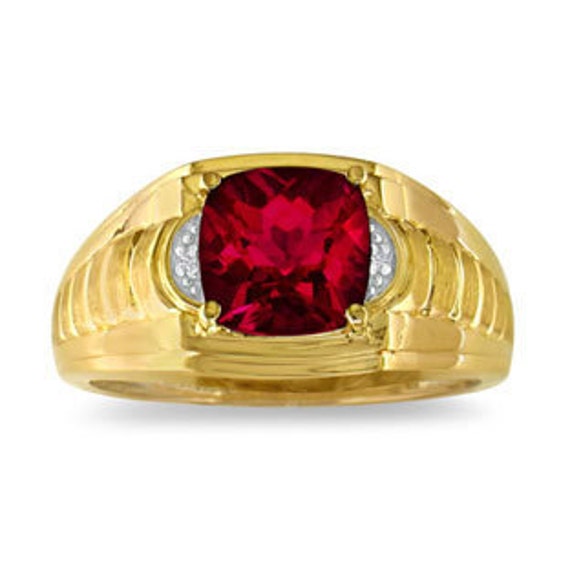 Mens ruby shop diamond ring