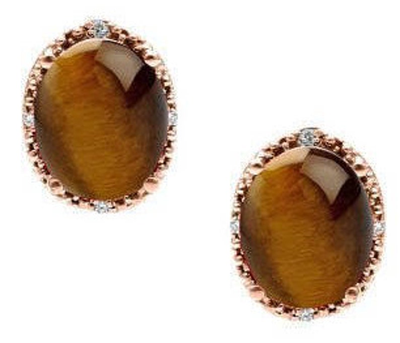Simple Tiger Eye Stone Diamond Earrings Yellow White Rose Black Gold Silver Gold Tiger Eye Stone Jewelry Tiger Eye Stud Tiger Eye Earrings