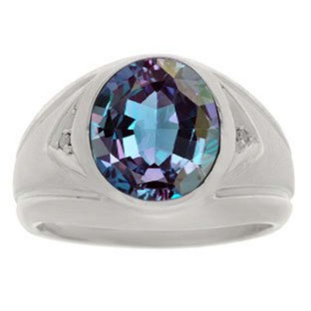 Mens Alexandrite Ring, Mens Ovalcut Alexandrite Gemstone Custom Ring