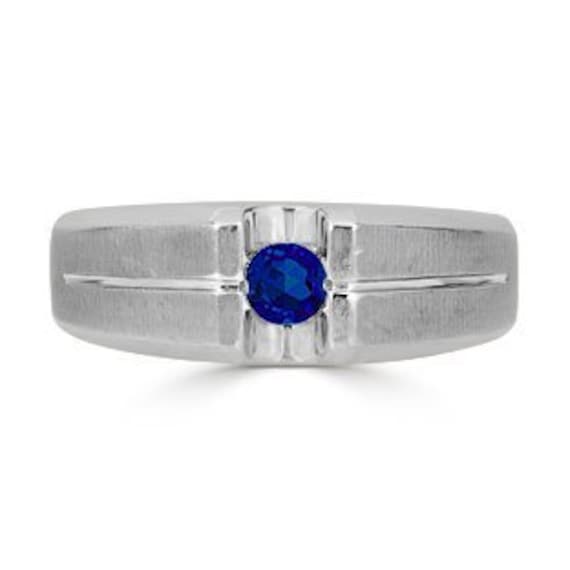 Anillo de zafiro para hombre anillo de hombre de zafiro solitario