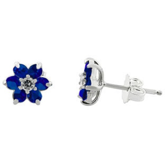 Sapphire and diamond flower earrings online