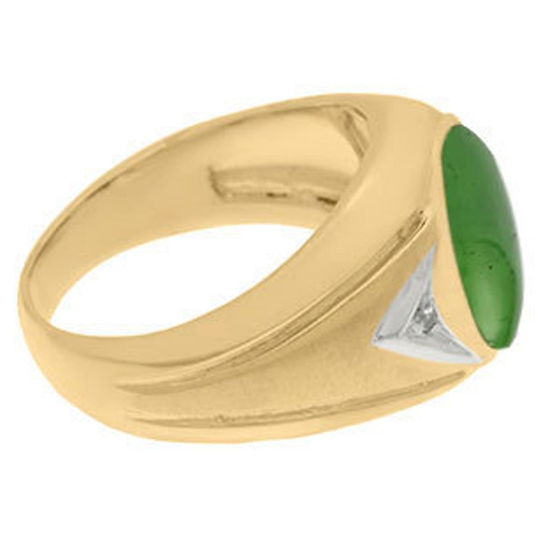 Jade Ring Men's Diamond Jade Rings in White Rose Yellow Etsy