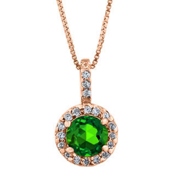 Halo Jewelry Emerald Birthstone Diamond Pendant In - Green Emerald Diamond Halo Pendant Halo Jewelry Emerald Birthstone Diamond Pendant In - Green Emerald Diamond Halo Pendant