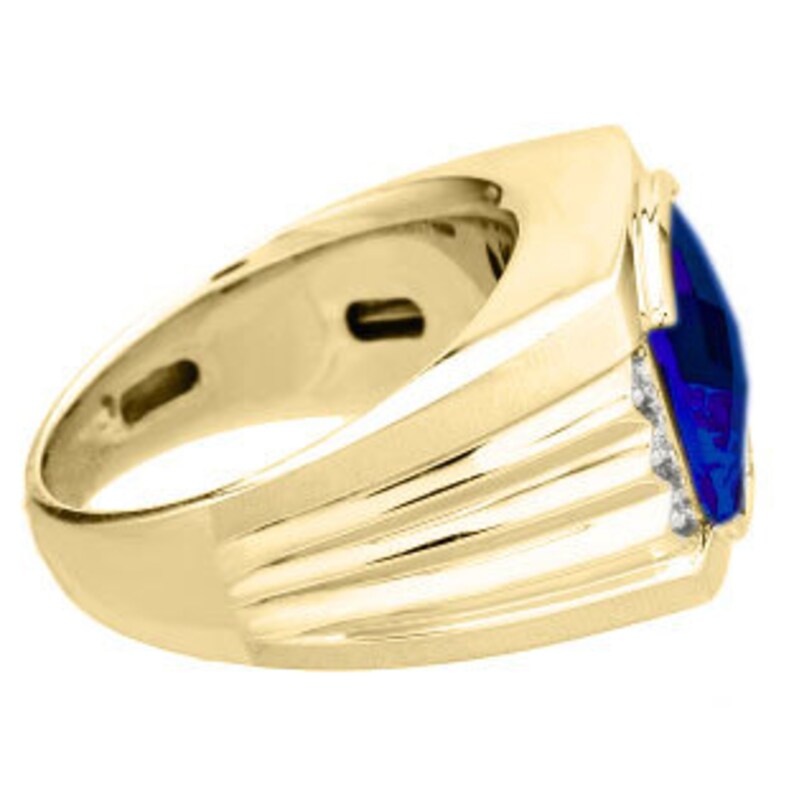 Mens Gemstone Rings Rings For Men Mens Gemstone Jewelry Mens Gold Birthstone Ring Large Men/'s Cushion Cut Sapphire Diamond Ring Gold Silver