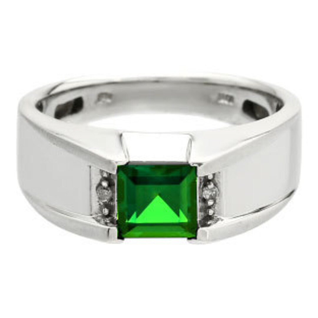 22K Gold Men's Ring With Emerald - 235-GR4479 in 8.100 Grams