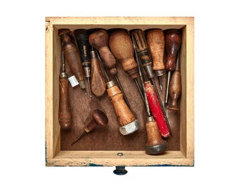 Tool Photography Print, Vintage Screwdrivers, Man Cave Decor