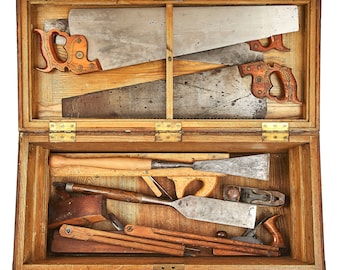 Antique Carpentry Tools Fine Art Photography Print, Man Cave Decor