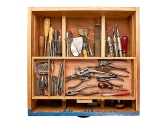 Antique Carpentry Tools Photography Print, Man Cave Decor