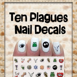 Passover Ten Plagues Nail Decals & Matza Nail Art