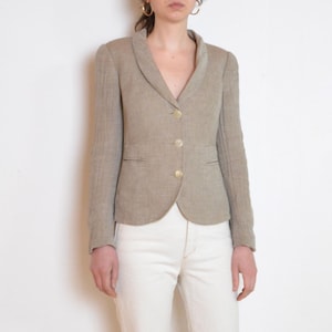 vintage Giorgio Armani textured blazer, black and navy minimalist Italian designer jacket, medium
