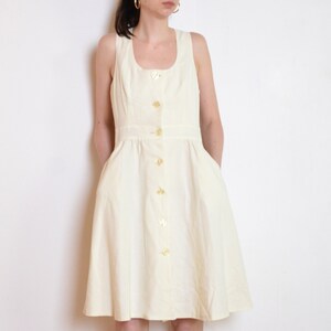 70's Cream and Brown Floor Length Dress main image 0