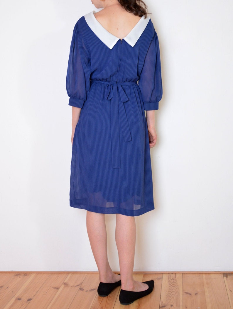 navy blue collared dress