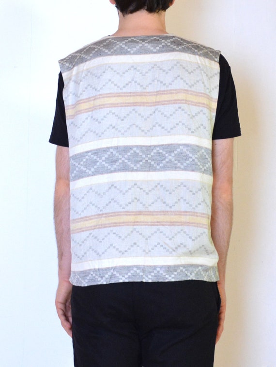 90's Southwestern style vest, geometric woven fla… - image 4