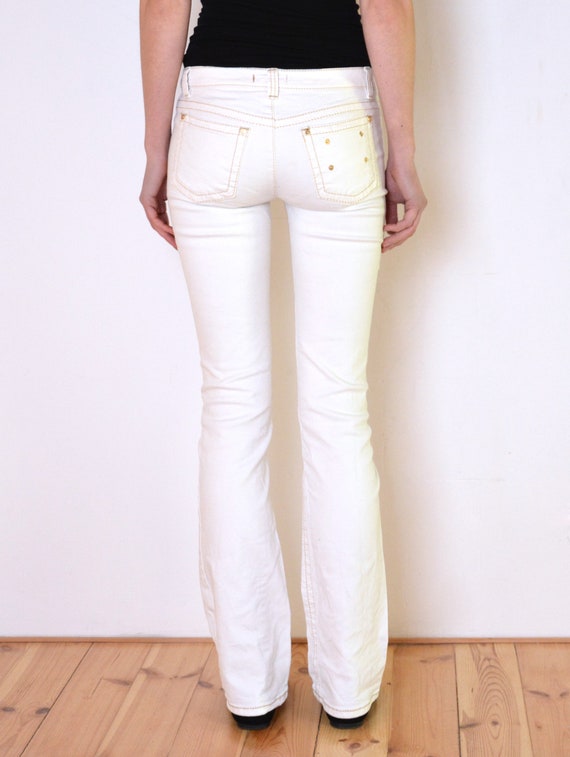 vintage Roberto Cavalli white flared jeans, nauti… - image 4