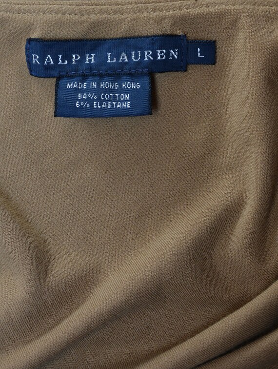 90's beige Ralph Lauren wrap dress, plus size jer… - image 4