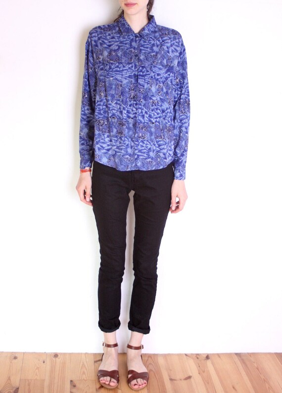 70's tie-dye blouse, hippie psychedelic blouse, ga
