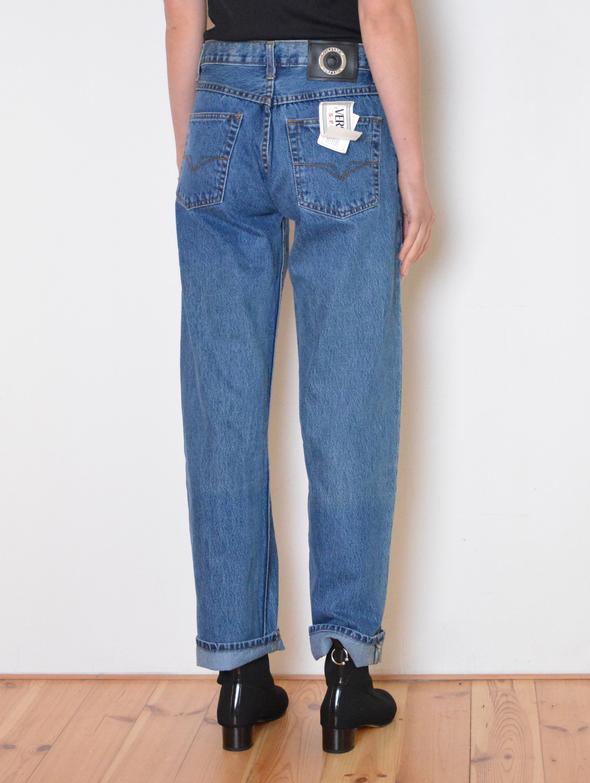 90's Versace Denim Pants Deadstock Designer Mom Jeans - Etsy