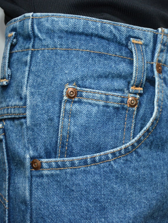 90's  Rifle mom jeans, high waisted cropped blue … - image 2