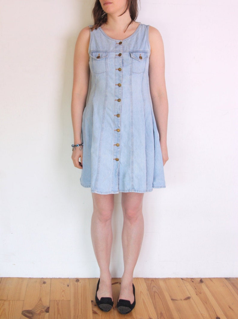plus size denim skater dress