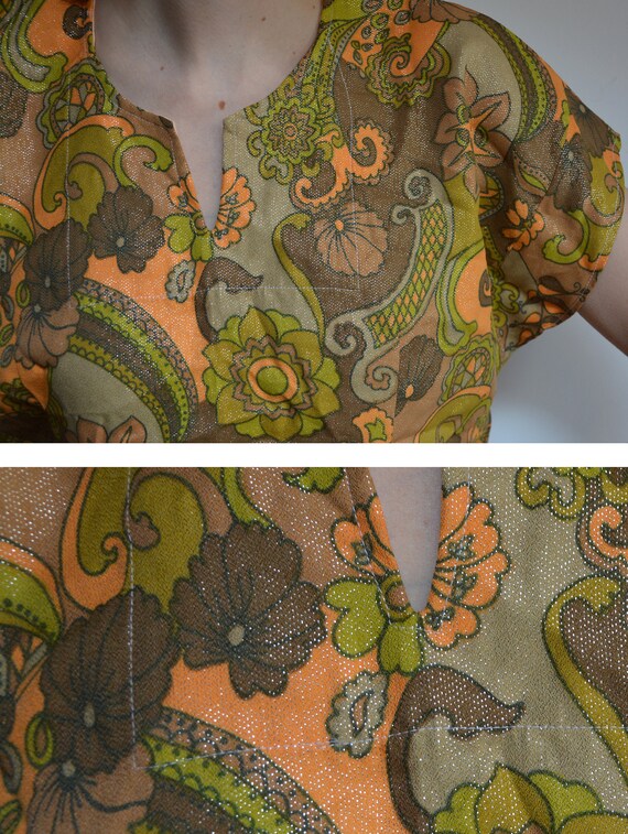 70's paisley metallic thread blouse, hippie bohem… - image 7