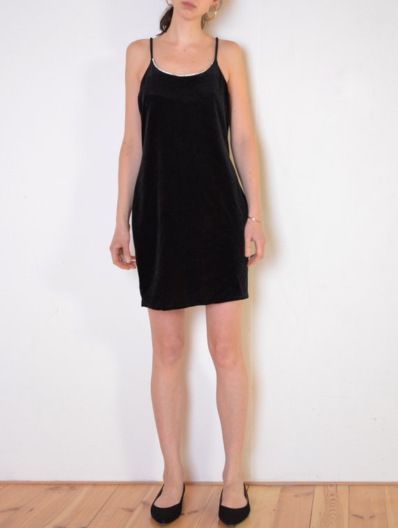 90 s Crystal Trim Velvet Midi Dress Black Velvet Mini Dress Gemstone Strappy Dress Evening Bodycon Dress With Straps Medium Etsy Canada
