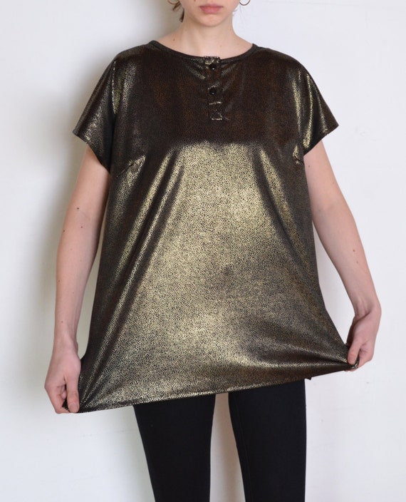 black and gold plus size blouse