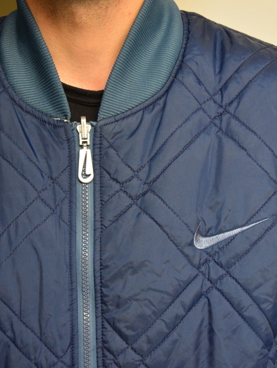 90's Reversible Nike Jacket, Vintage Bomber Jacket, Quilted Retro