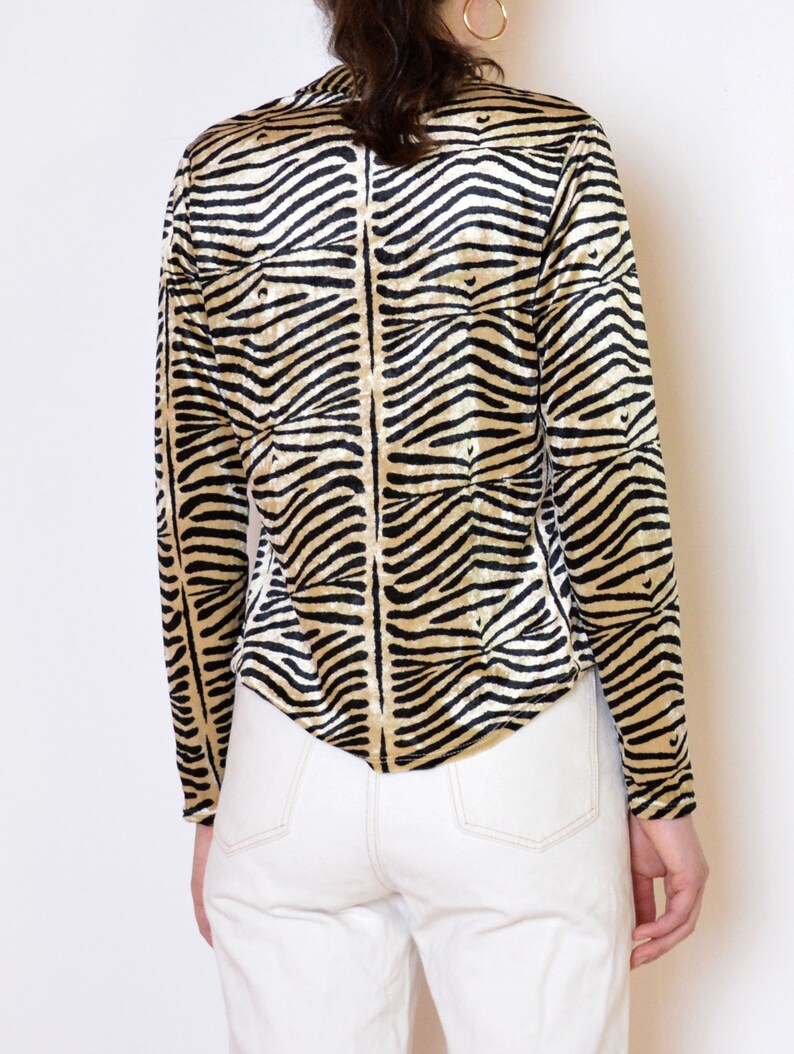 90's Velvet Animal Print Shirt Vintage Tiger Print Etsy UK