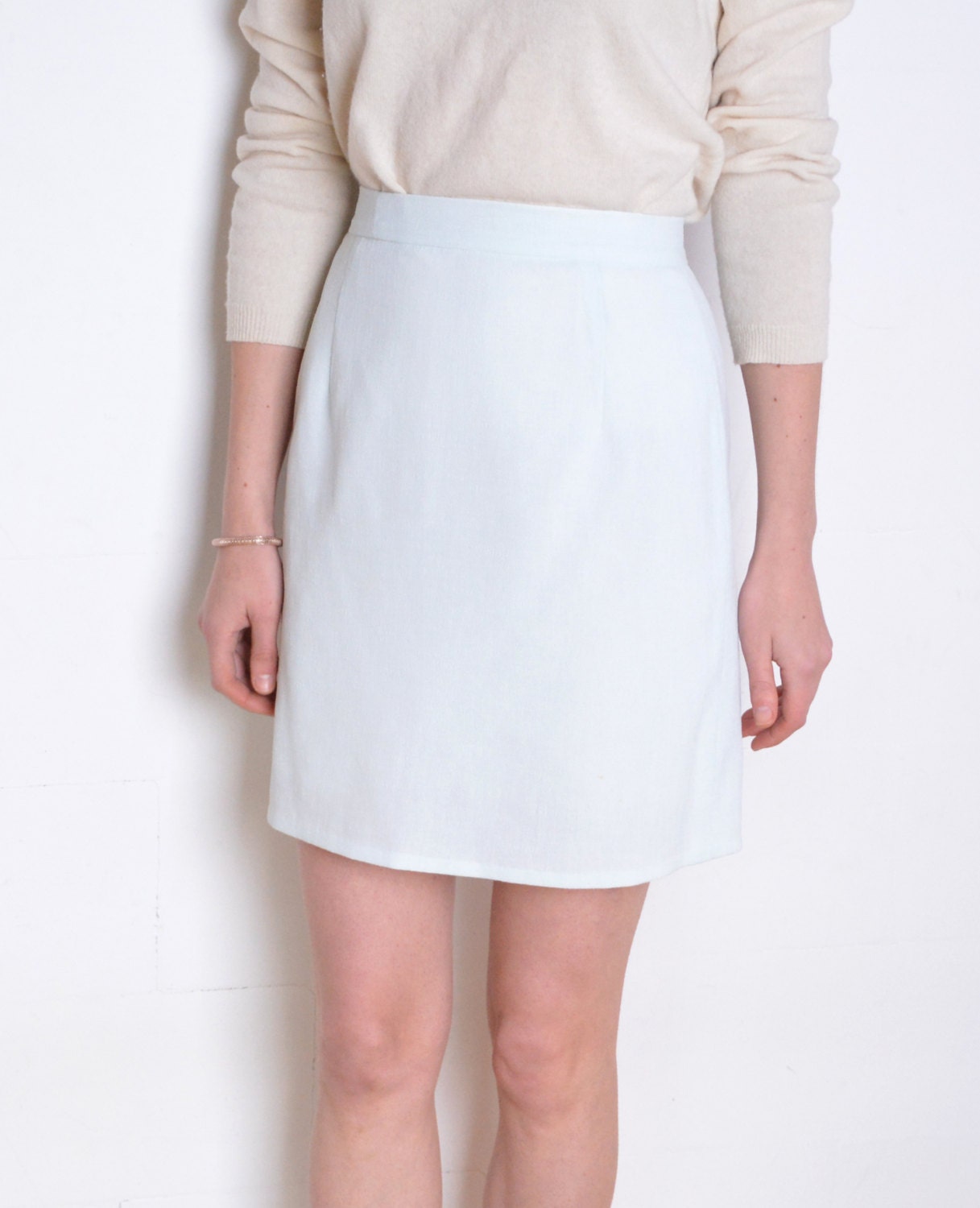 Mint green top pencil skirt short