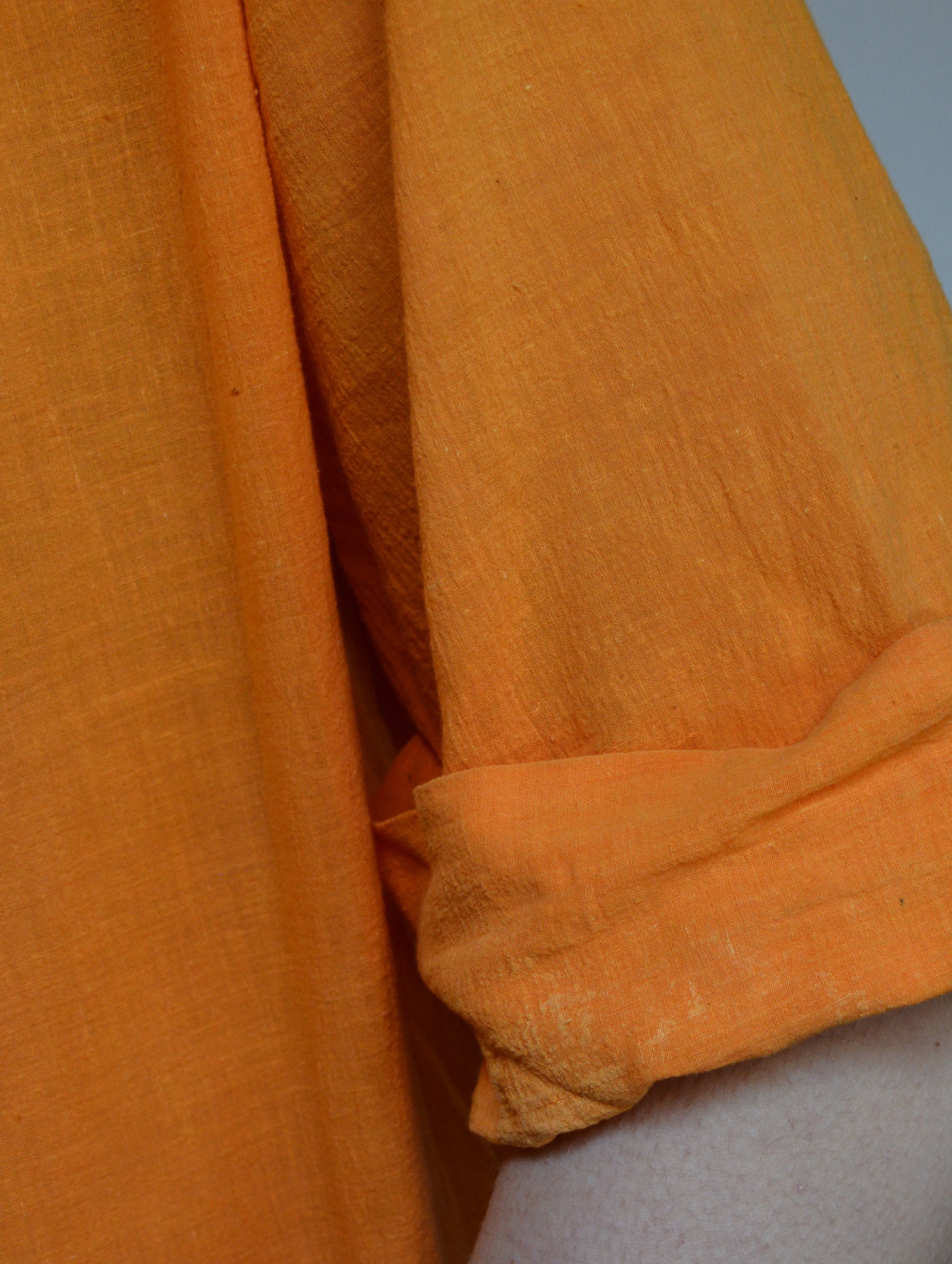 70's Orange Gauze Blouse Indian Cotton Hippie Bohemian Etsy UK