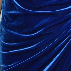90's cutout details blue velvet mock neck dress, midi dress, minimalist grunge prom dress, evening bodycon long dress electric blue image 7