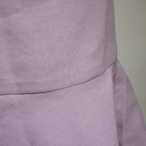90's pastel violet pink skirt with frill, ruffle trim high waisted pencil skirt, retro vintage small medium image 7