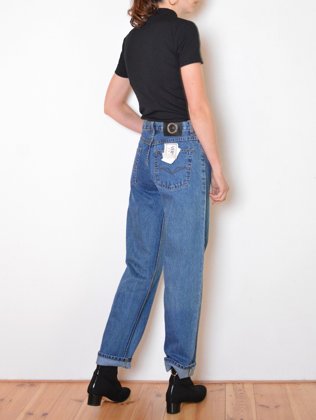 90's Versace Denim Pants Deadstock Designer Mom Jeans - Etsy