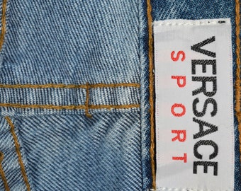 Versace デニム　90sデッドストック 90's Versace Denim Pants, Deadstock Designer Mom Jeans, Blue