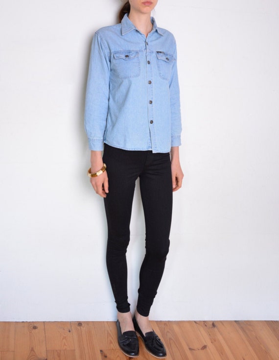 light blue collared shirt