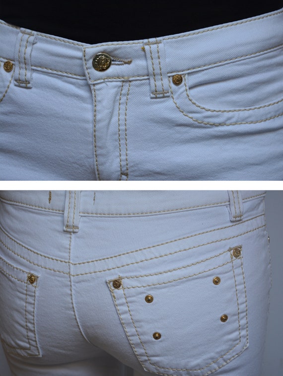 vintage Roberto Cavalli white flared jeans, nauti… - image 6