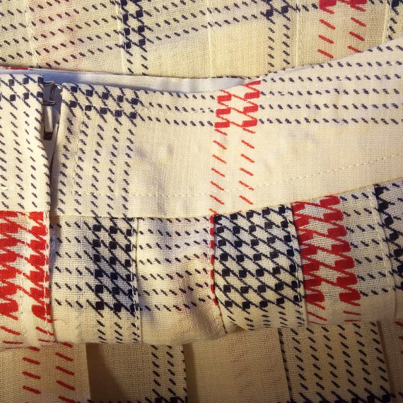 70's Céline Paris Skirt, Pleated Plaid Print a Line Midi 70's Céline Paris Skirt, Pleated Plaid Print a Line Midi
