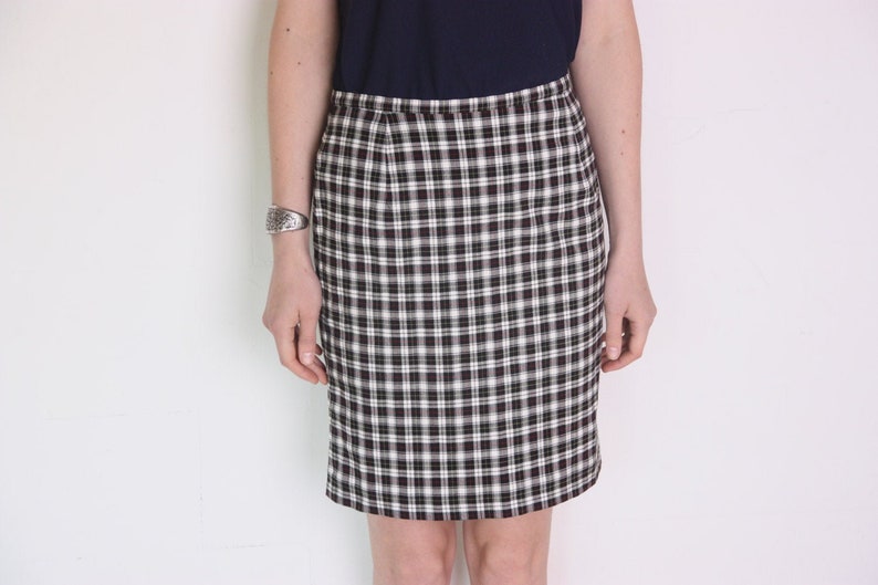 90's Plaid Skirt Red White Black and Yellow Highwaisted - Etsy