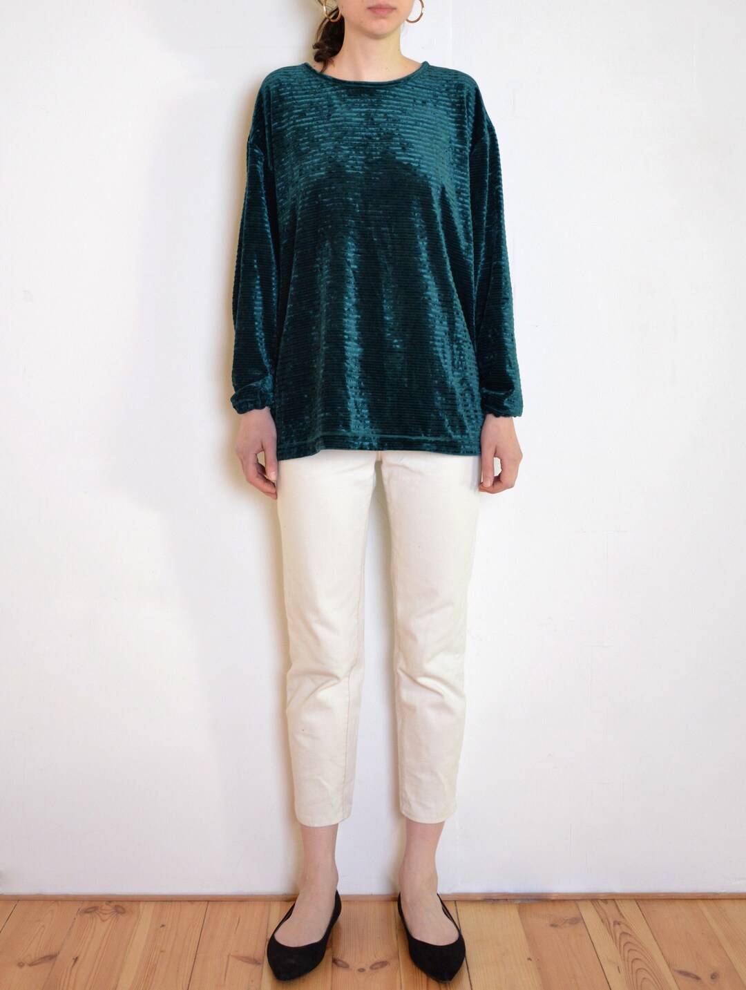 90s Brown Velvet Blouse (S)