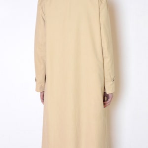 70's beige coat, classic knee length coat, retro old fashioned mac midi coat size medium large image 4